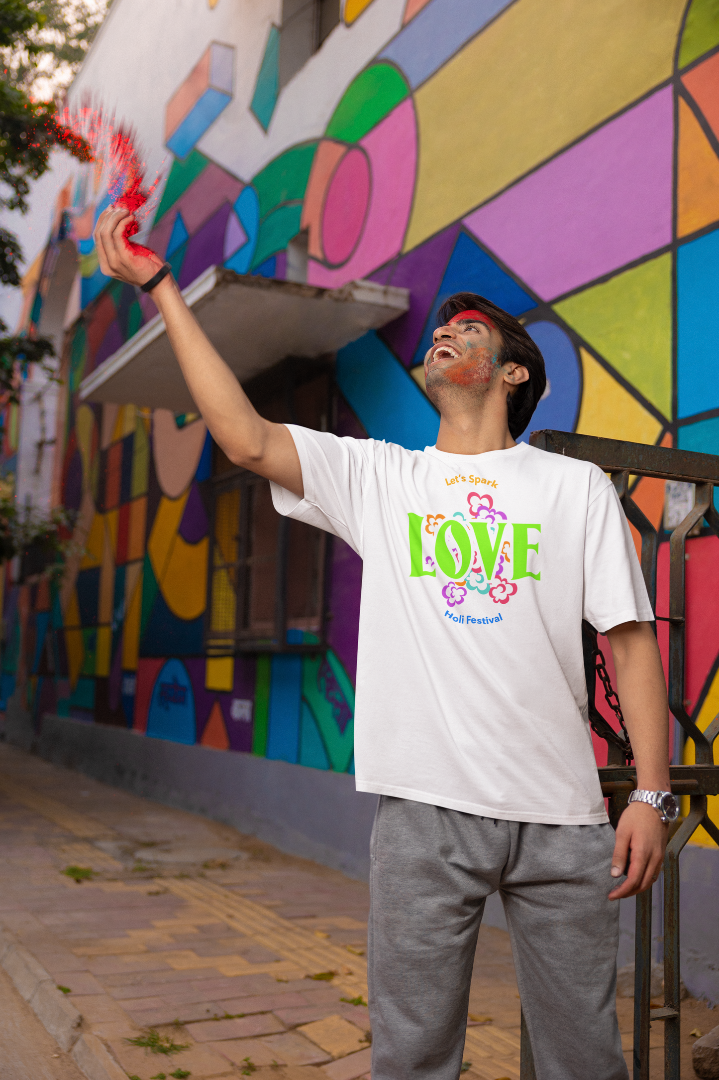 Couple Holi Festival Oversized T-shirt Combo of 2