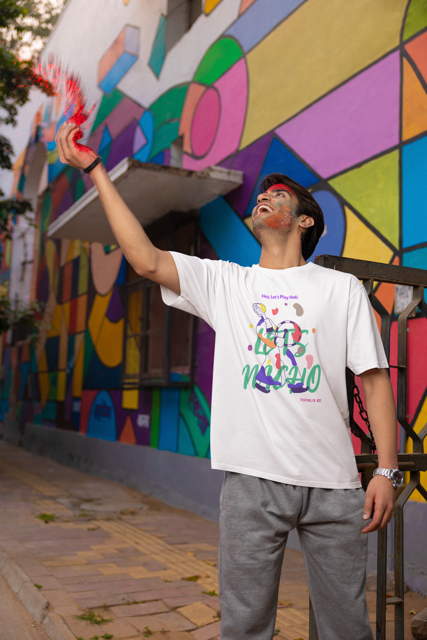 Holi Oversized Printed T-shirt Unisex